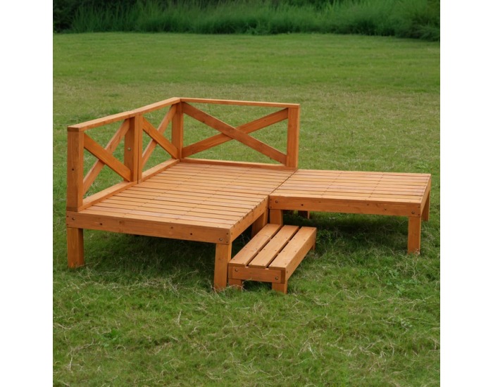 Drevená terasa Demis 270x90x81 cm - prírodná