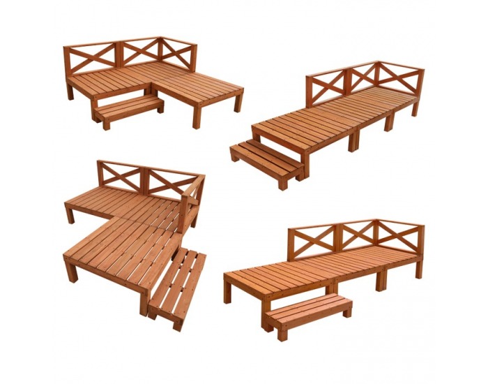 Drevená terasa Demis 270x90x81 cm - prírodná