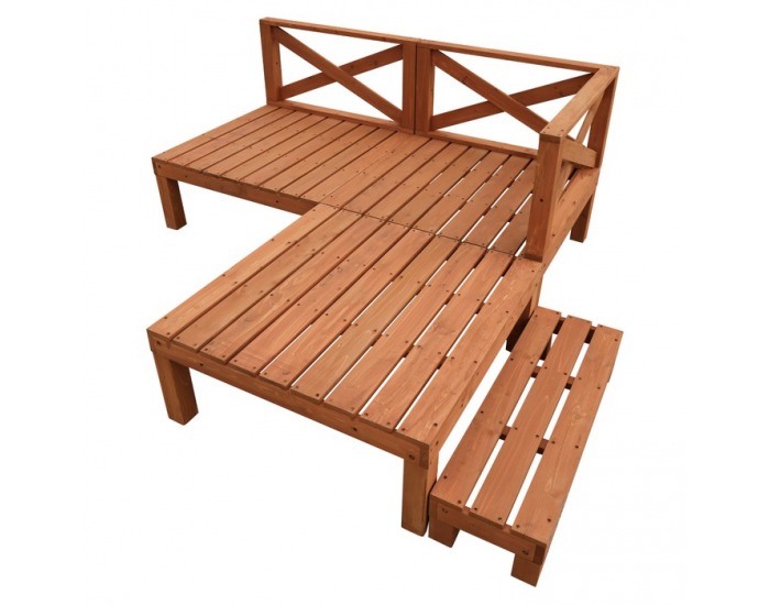 Drevená terasa Demis 270x90x81 cm - prírodná