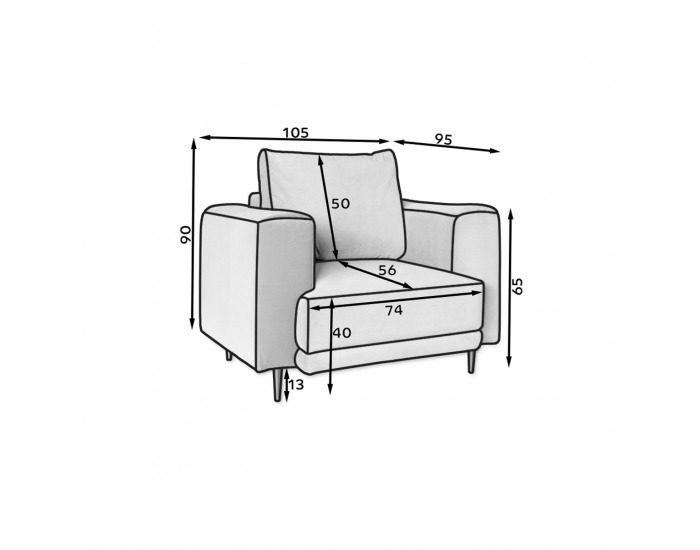 Kreslo Dena 1F - béžová