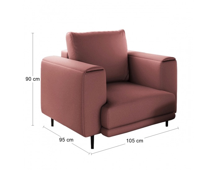 Kreslo Dena 1F - tmavoružová