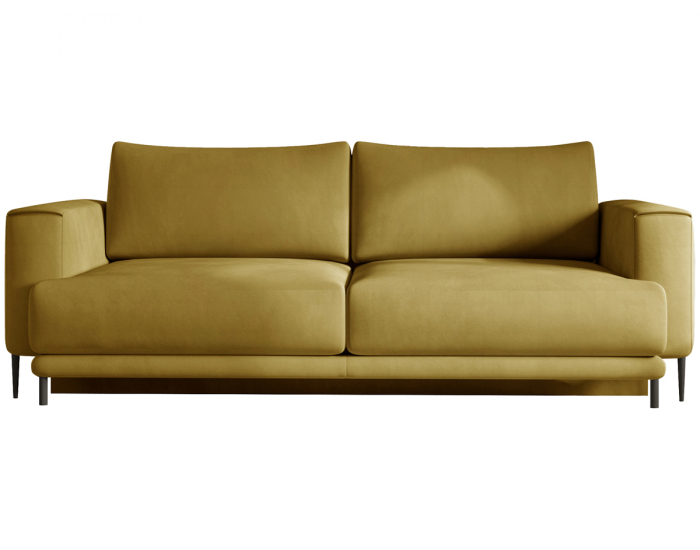 Rozkladacia pohovka s úložným priestorom Dena - horčicová