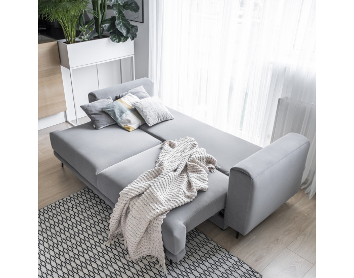 Rozkladacia pohovka s úložným priestorom Dena - horčicová