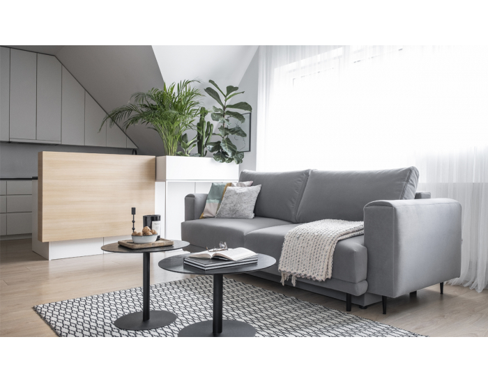 Rozkladacia pohovka s úložným priestorom Dena - horčicová