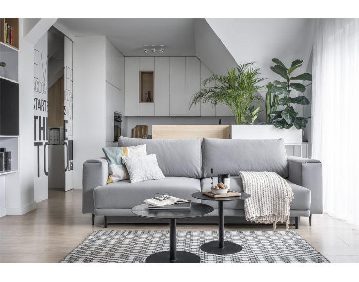 Rozkladacia pohovka s úložným priestorom Dena - horčicová