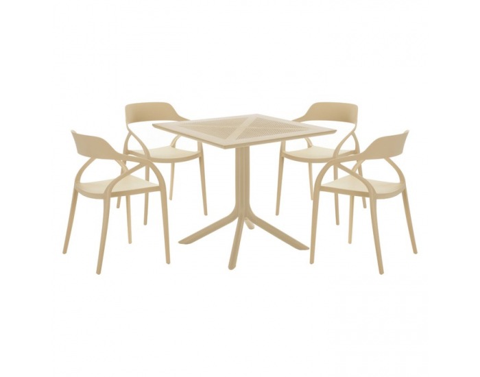 Záhradný stôl Denton New - sivohnedá (taupe)