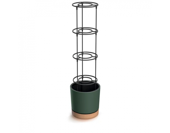 Plastový kvetináč na pestovanie paradajok DEPO4002411U 39 cm - tmavozelená