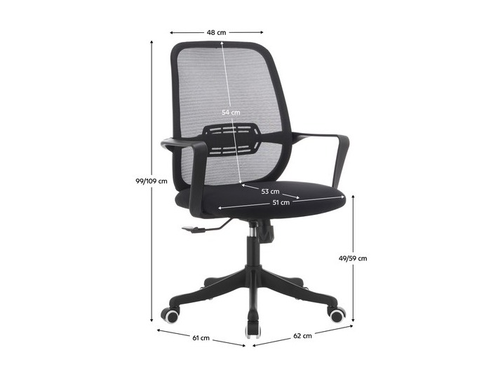 Kancelárske kreslo Dervin - čierna