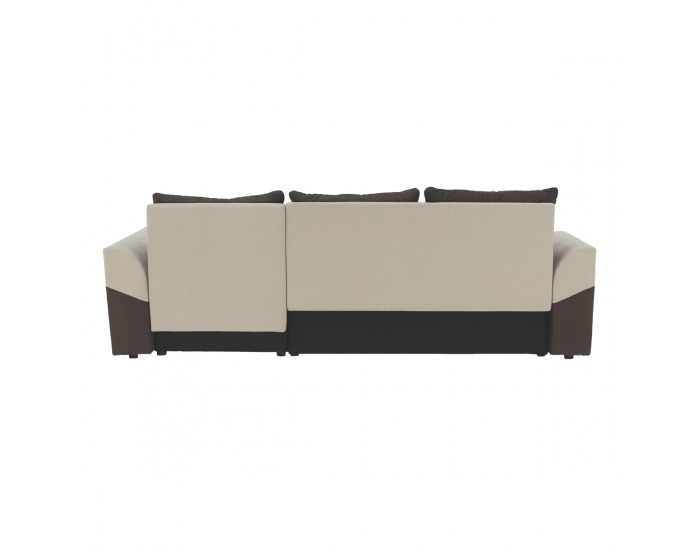 Rohová sedačka s rozkladom a úložným priestorom Desny L/P - hnedá / béžová