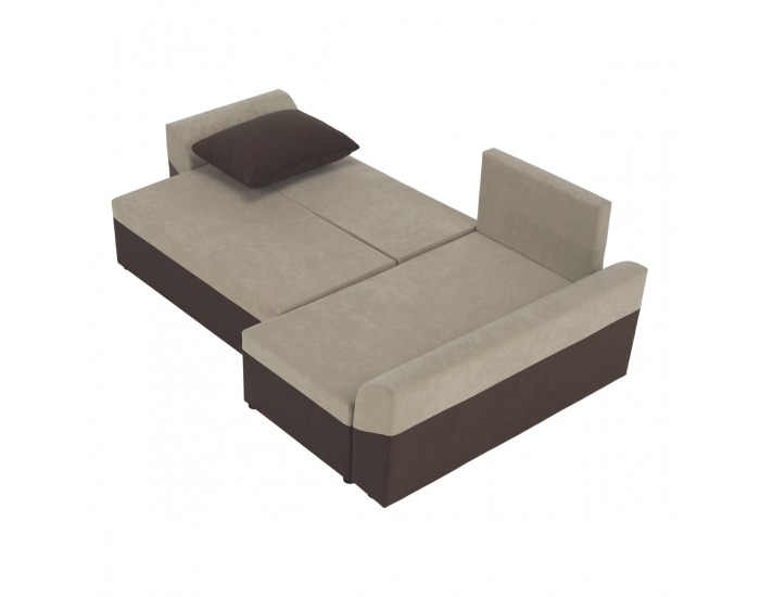 Rohová sedačka s rozkladom a úložným priestorom Desny L/P - hnedá / béžová