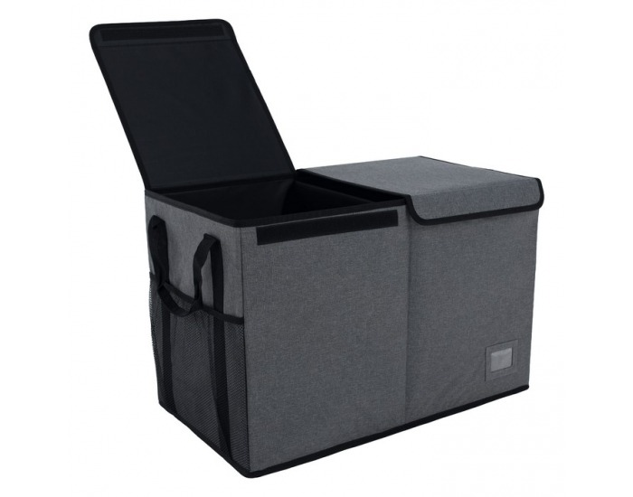 Skladací úložný box Deter - sivá / čierna
