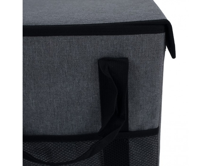 Skladací úložný box Deter - sivá / čierna