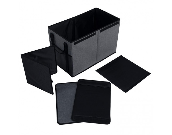 Skladací úložný box Deter - sivá / čierna