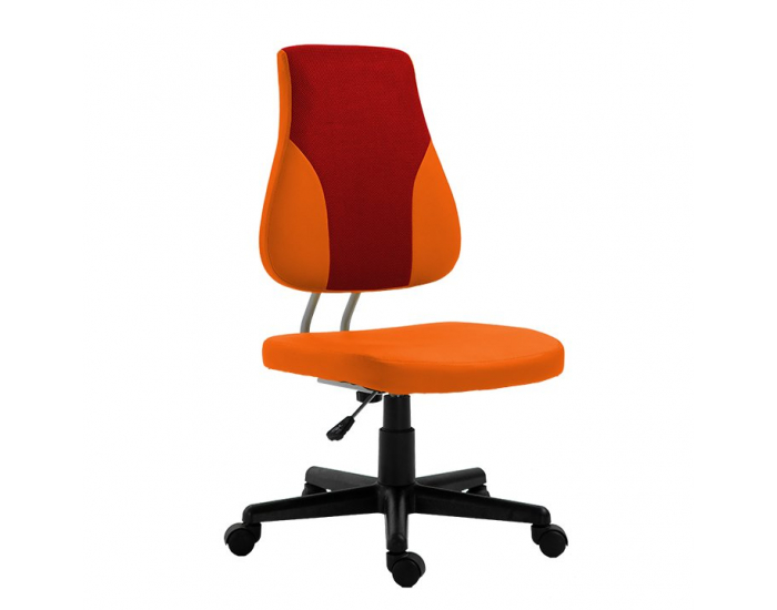 Detská stolička na kolieskach Randal - oranžová / červená / čierna