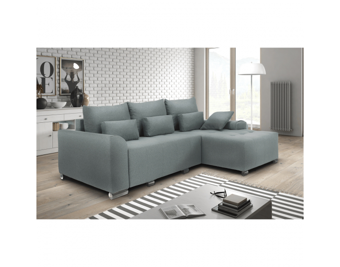 Rohová sedačka s rozkladom a úložným priestorom Devlin L/P - mentolová