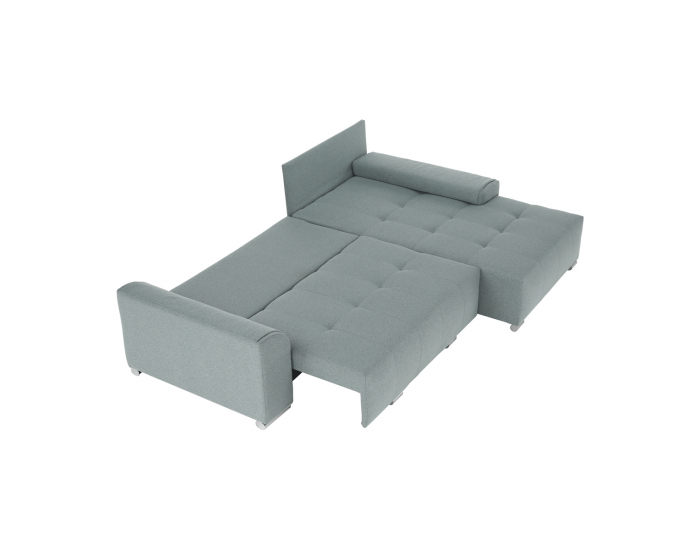 Rohová sedačka s rozkladom a úložným priestorom Devlin L/P - mentolová