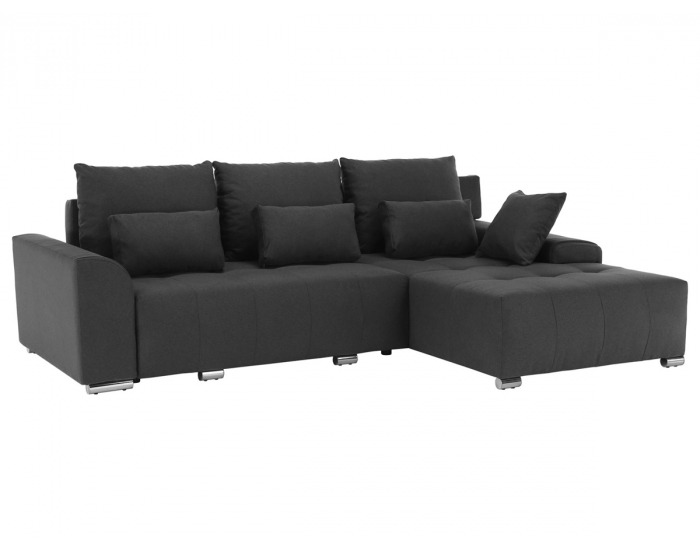 Rohová sedačka s rozkladom a úložným priestorom Devlin L/P - tmavosivá