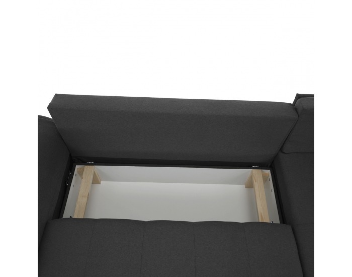 Rohová sedačka s rozkladom a úložným priestorom Devlin L/P - tmavosivá