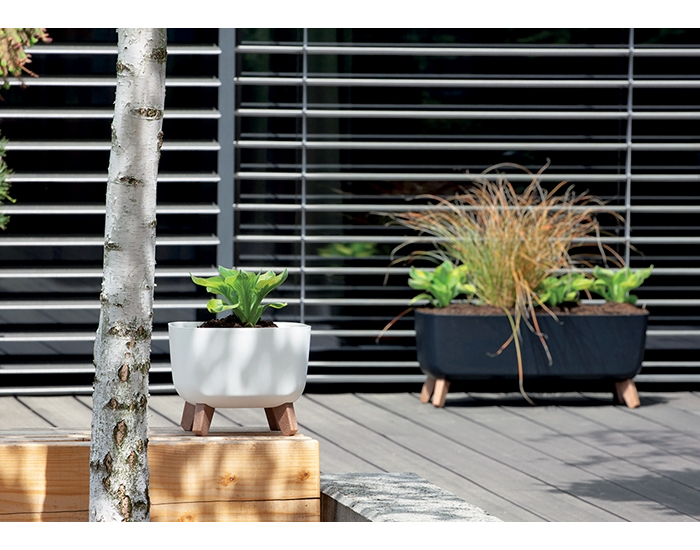 Plastový kvetináč na nožičkách DGCL600 58 cm - antracit