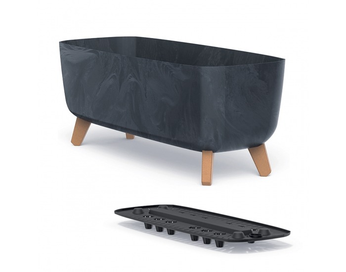 Plastový kvetináč na nožičkách DGCL600E 58 cm - antracit