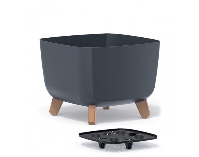 Plastový kvetináč na nožičkách DGQL300 29 cm - antracit