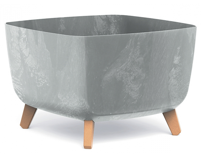 Plastový kvetináč na nožičkách DGQL400E 39 cm - sivý betón
