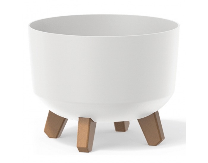 Plastový kvetináč na nožičkách DGRL240 23,8 cm - biela