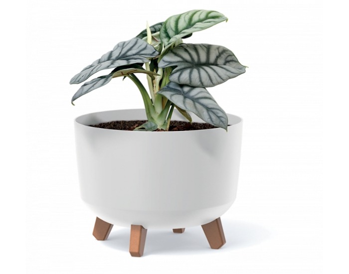 Plastový kvetináč na nožičkách DGRL240 23,8 cm - biela