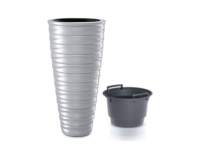 Vysoký plastový kvetináč DHFE400 38,3 cm - biela