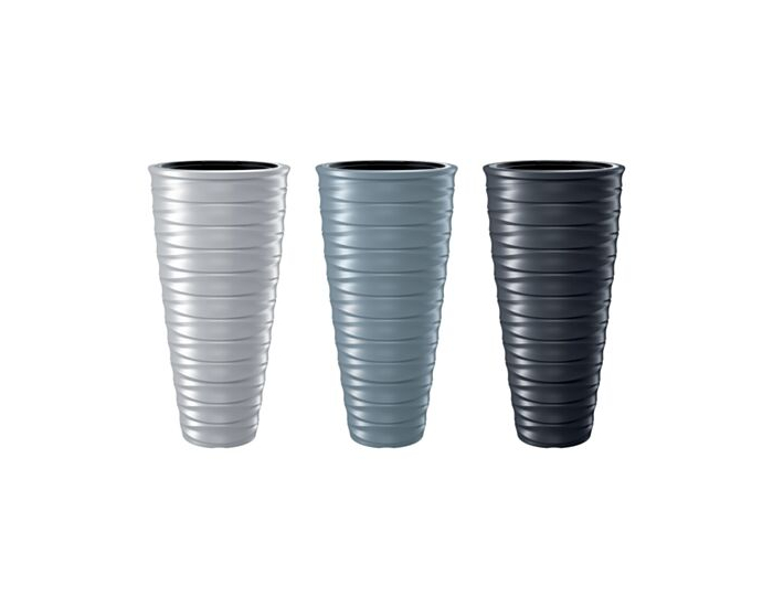 Vysoký plastový kvetináč DHFE400 38,3 cm - biela