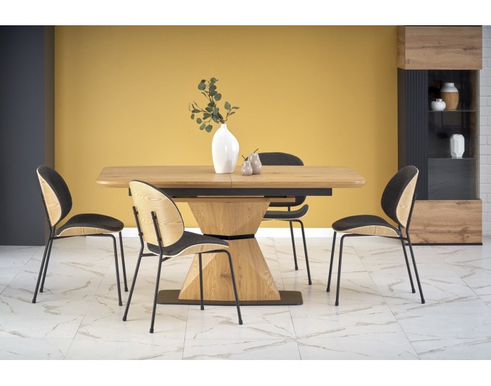 Rozkladací jedálenský stôl Diamond - dub zlatý / čierna