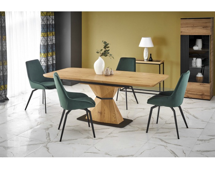 Rozkladací jedálenský stôl Diamond - dub zlatý / čierna