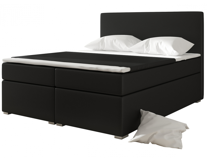 Čalúnená manželská posteľ s úložným priestorom Diana 160 - čierna (Soft 11)