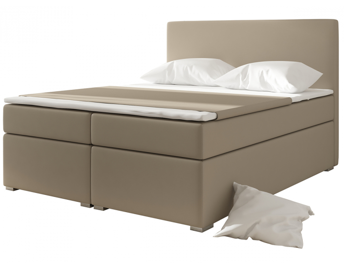 Čalúnená manželská posteľ s úložným priestorom Diana 180 - béžová