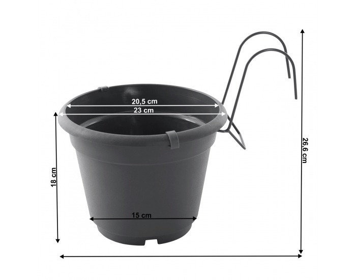 Balkónový kvetináč Digal - sivá