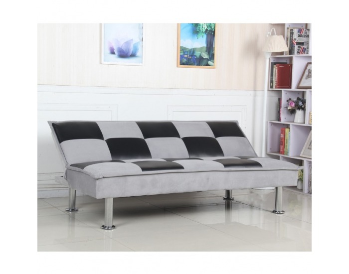 Rozkladacia pohovka Dino - svetlosivá / čierna