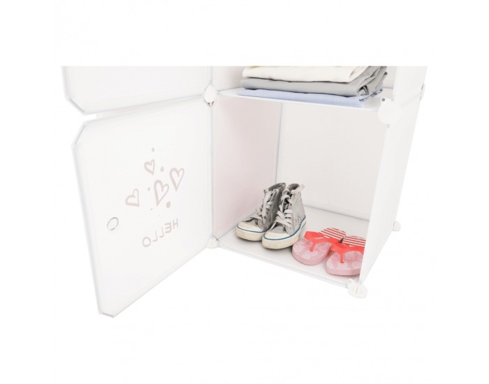 Detská modulárna skrinka Dinos - biela / detský vzor