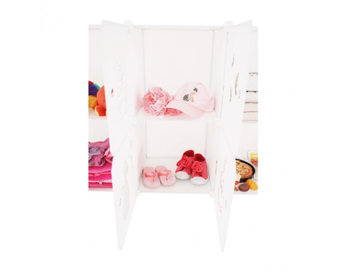 Detská modulárna skrinka Dinos - biela / detský vzor