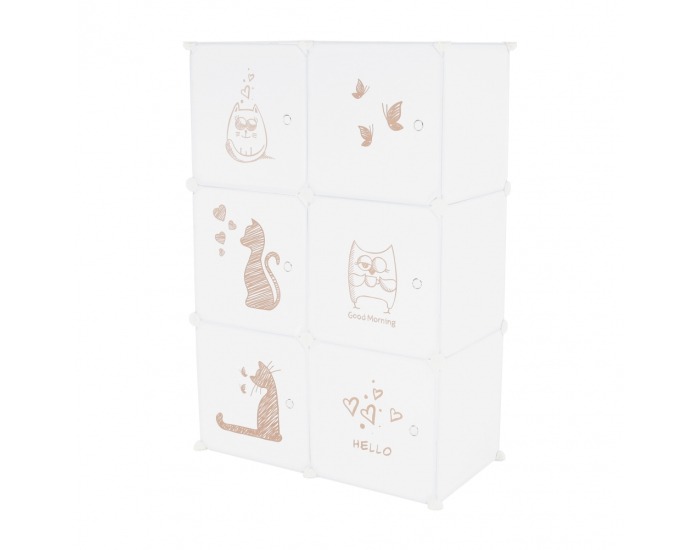 Detská modulárna skrinka Dinos - biela / detský vzor
