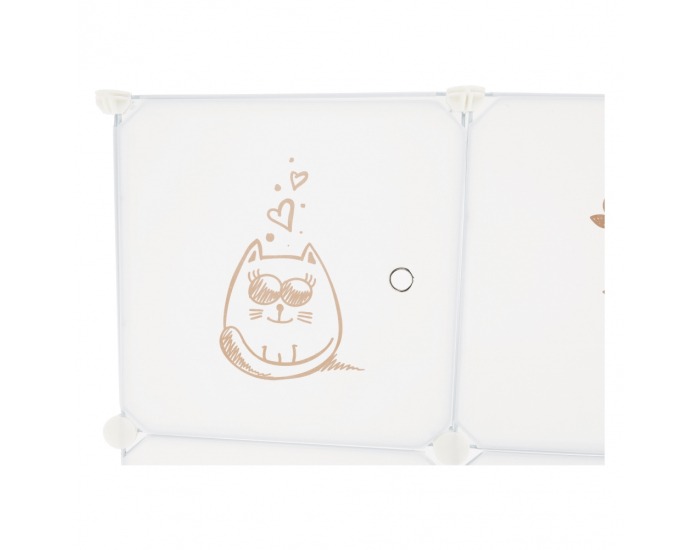 Detská modulárna skrinka Dinos - biela / detský vzor