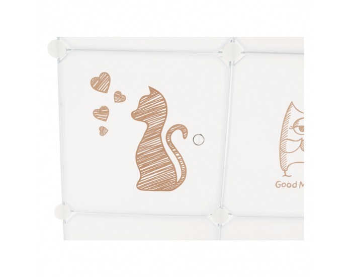 Detská modulárna skrinka Dinos - biela / detský vzor