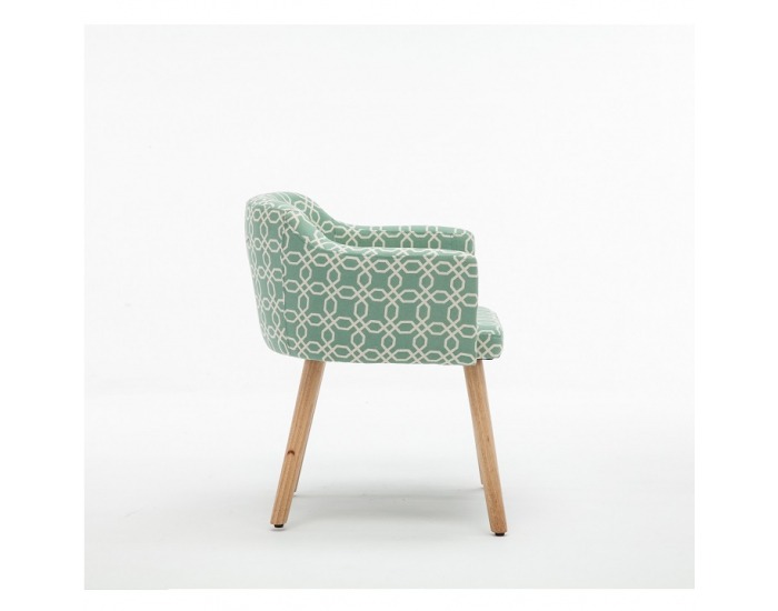 Kreslo Dipsy - zelený vzor / prírodná