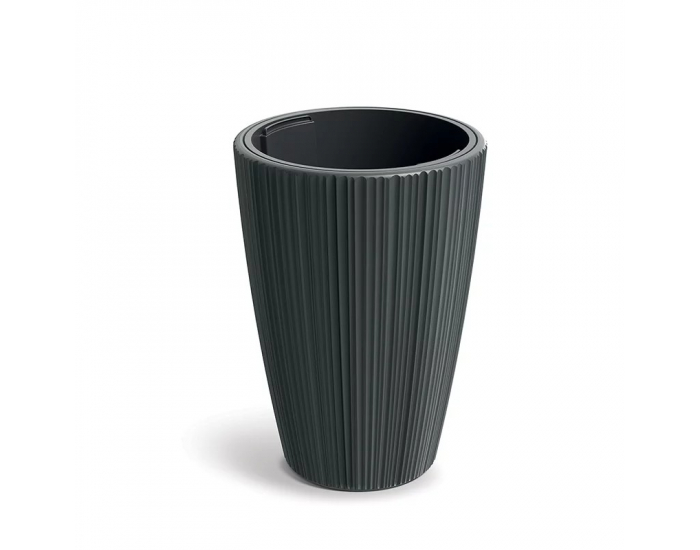 Plastový kvetináč DMOR300419U 29,8 cm - tmavosivá