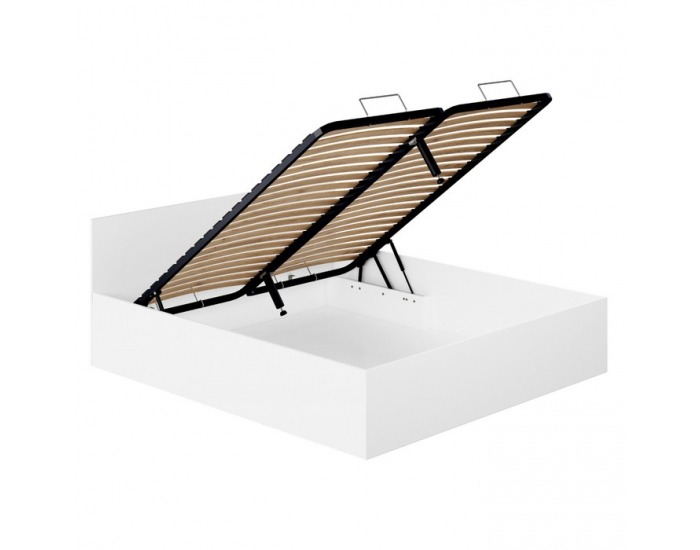 Manželská posteľ s kovovým roštom Doli 180x200 cm - biela