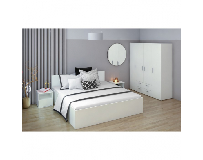 Manželská posteľ s kovovým roštom Doli 180x200 cm - biela