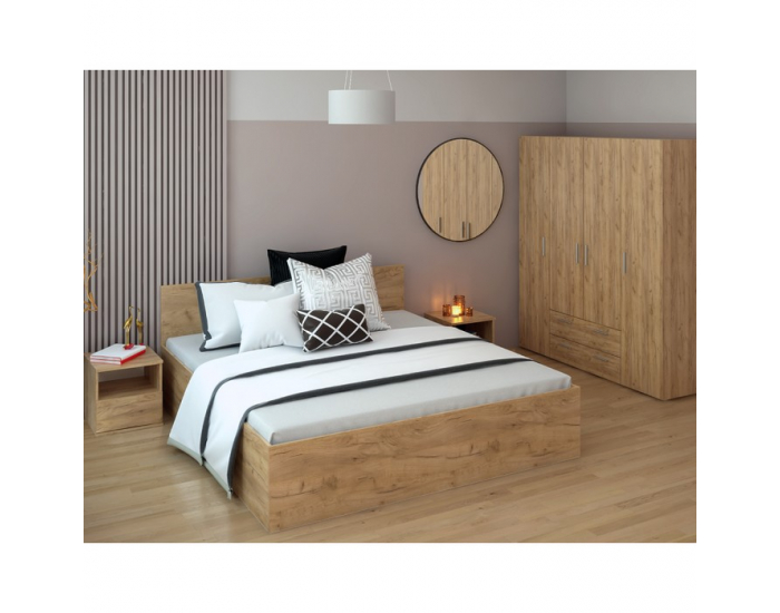 Manželská posteľ s kovovým roštom Doli 180x200 cm - dub artisan