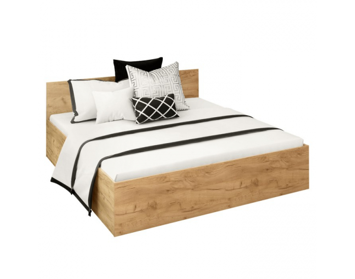 Manželská posteľ s kovovým roštom Doli 180x200 cm - dub craft zlatý