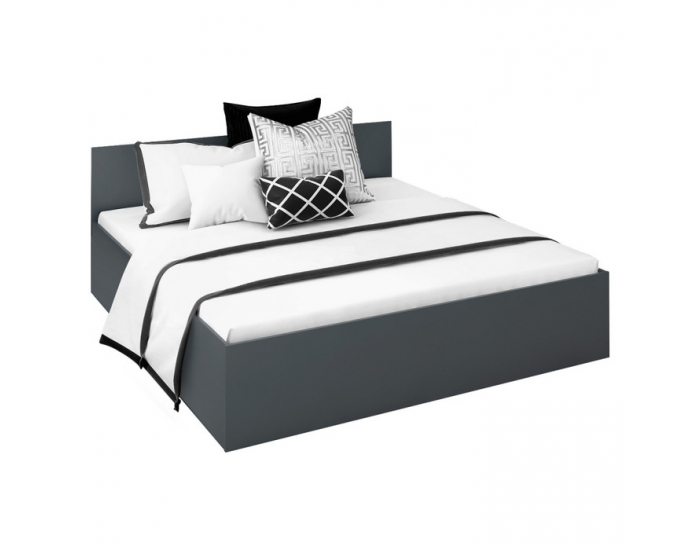 Manželská posteľ s kovovým roštom Doli 180x200 cm - grafit