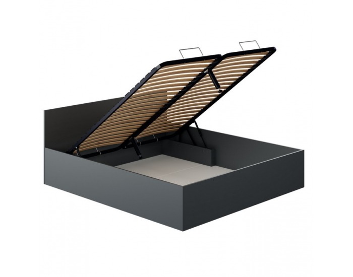 Manželská posteľ s kovovým roštom Doli 180x200 cm - grafit