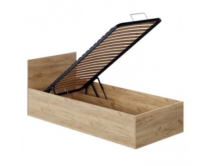 Jednolôžková posteľ s kovovým roštom Doli 90x200 cm - dub artisan